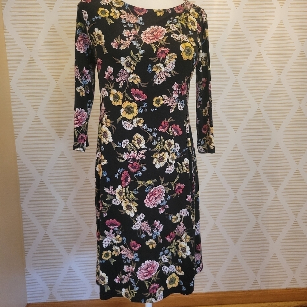 J. JILL Floral Print 3/4 Sleeve Dress Sz XSP - Picture 9 of 9